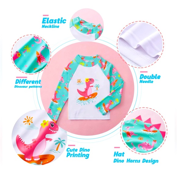 Rash Guard Set w/Swim Cap - Picture 3 of 8